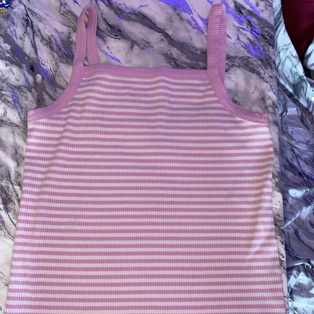Old navy striped light pink and white tank